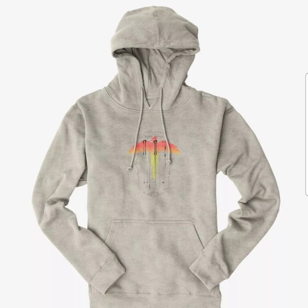 Harry Potter Sweatshirt Wand Phoenix Oatmeal Gray NWOT Size M